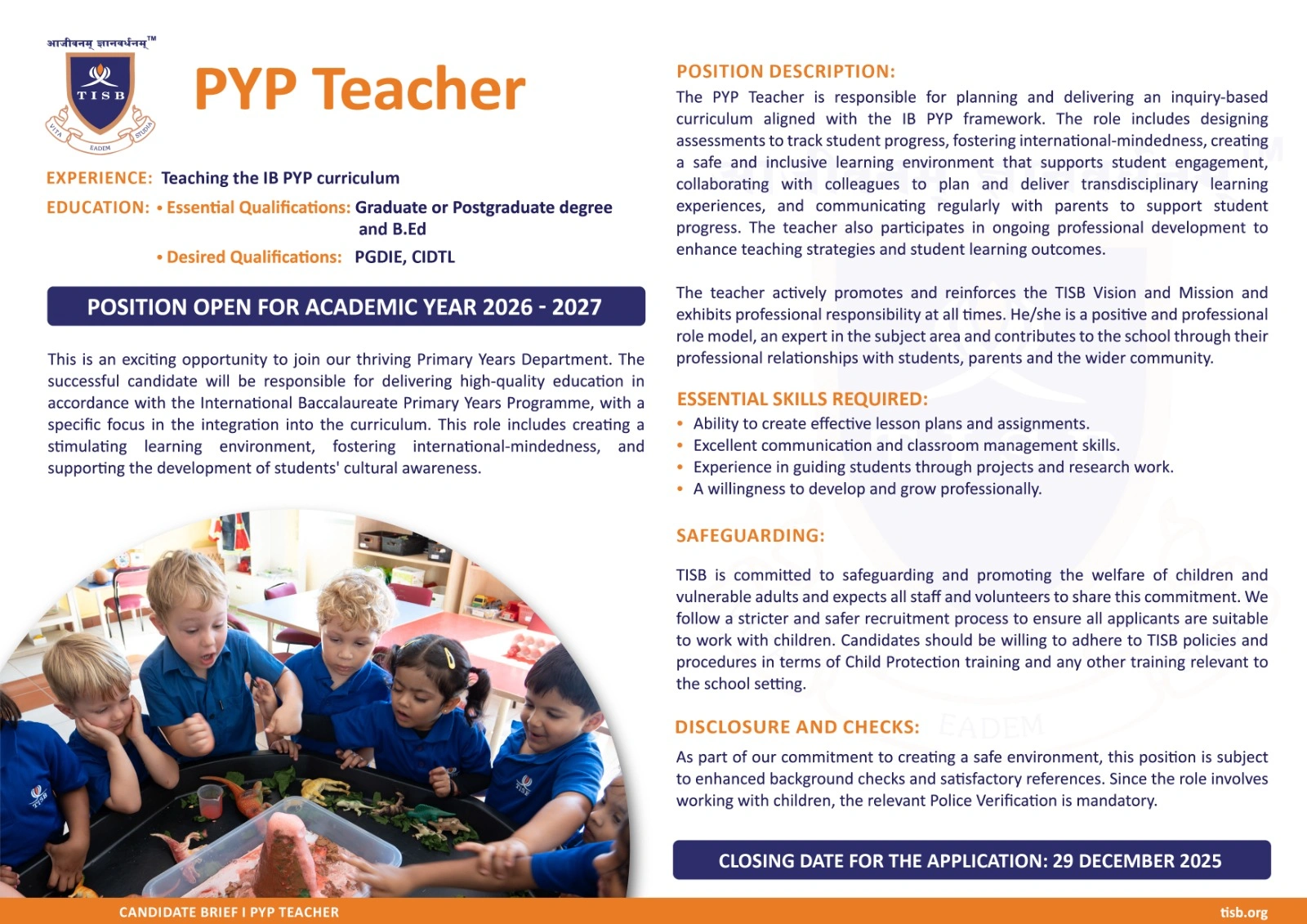 Senior School Subject Teacher